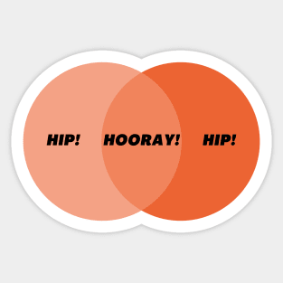 Hip Hip Hooray! Venn Diagram Sticker